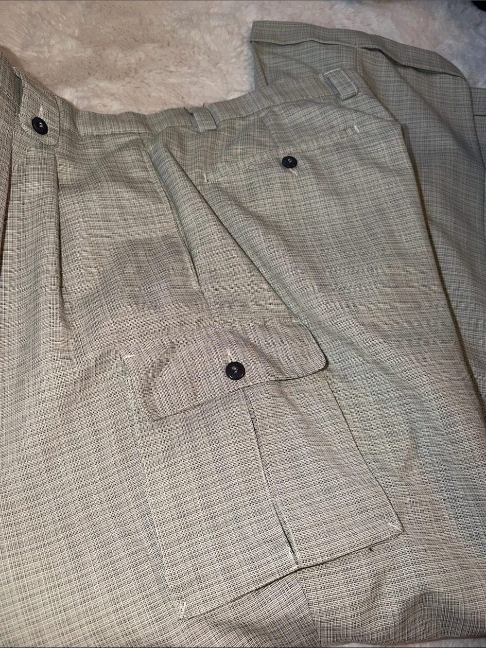 Men’s 2X 40X34 plaid wide leg cargo pants
